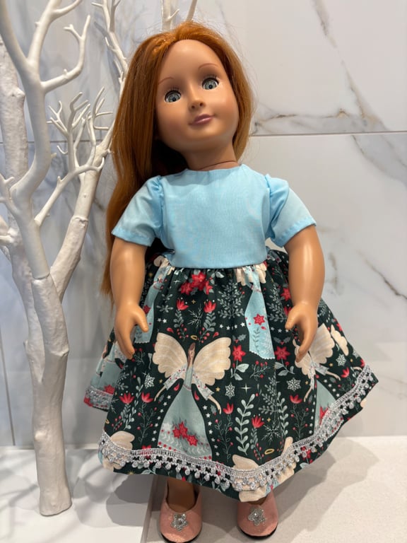 Dolls Blue Angel Christmas Dress