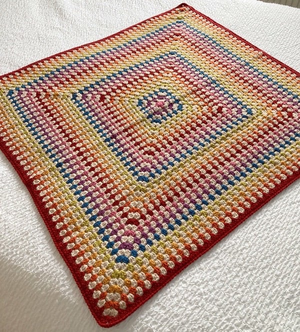 Crocheted Granny Square Blanket in Vintage Colours