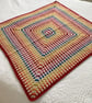 Crocheted Granny Square Blanket in Vintage Colours