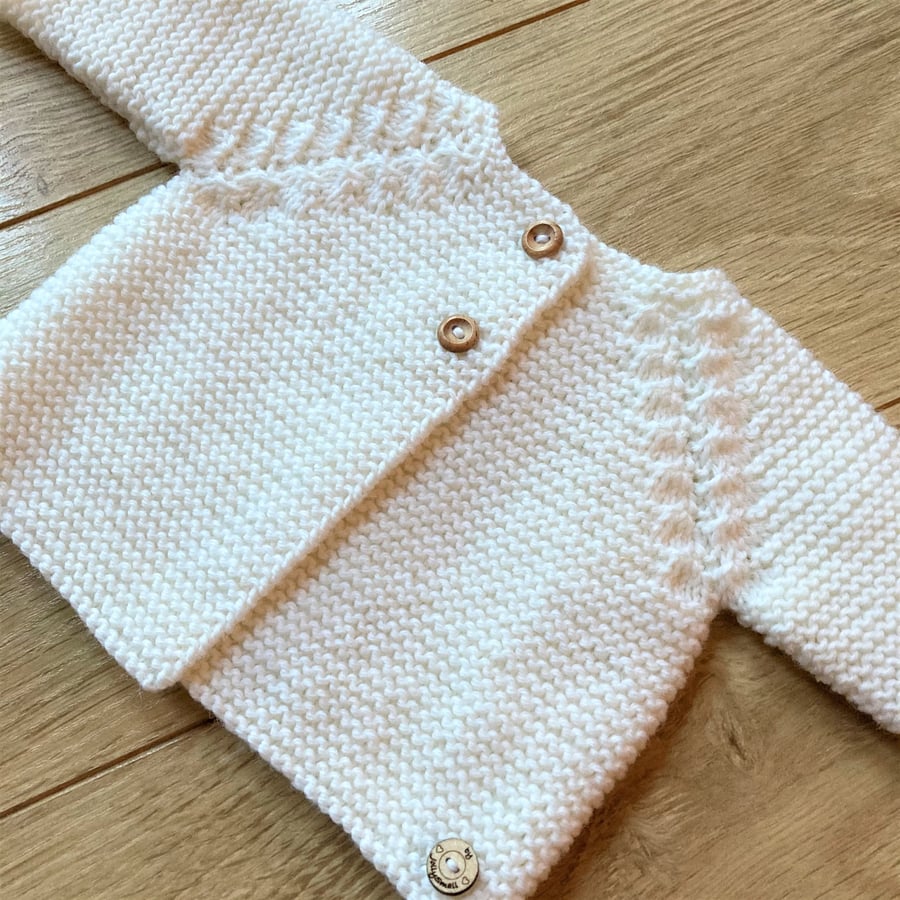 Hand knitted baby cardigan 0 - 6 months 
