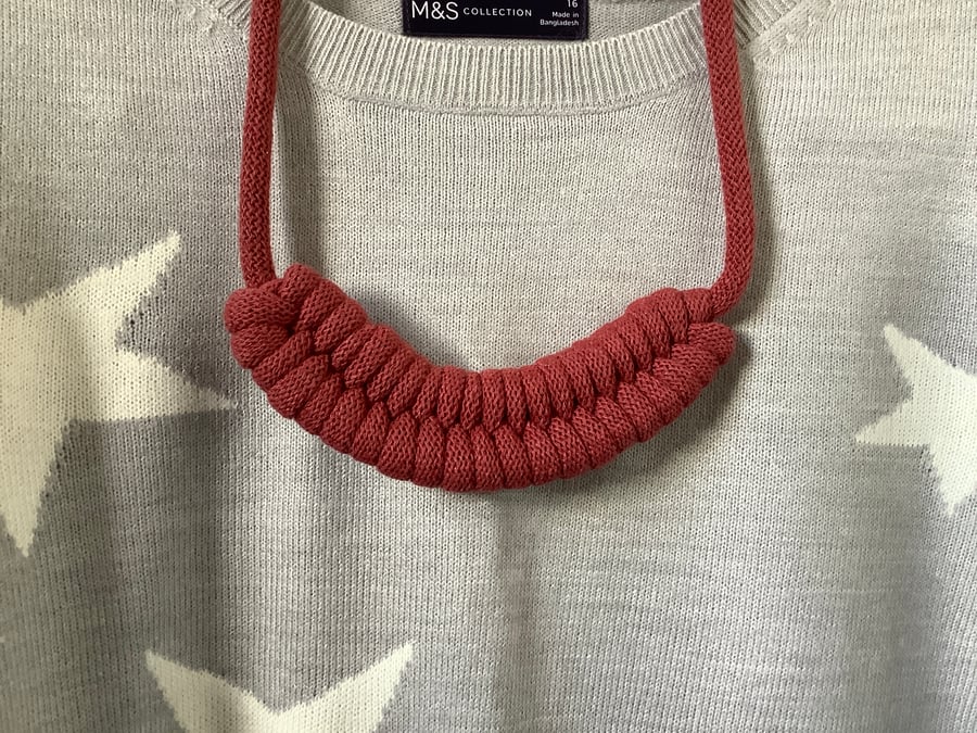 Macrame Necklace in 9mm Jumbo Recycled Cotton Cord