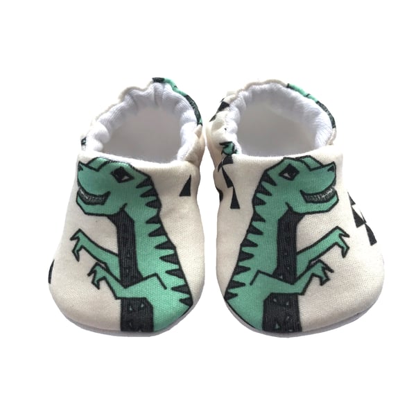 Dinosaurs Baby Shoes Organic Moccasins Kids Slippers Pram Shoes Gift Idea 0-9Y