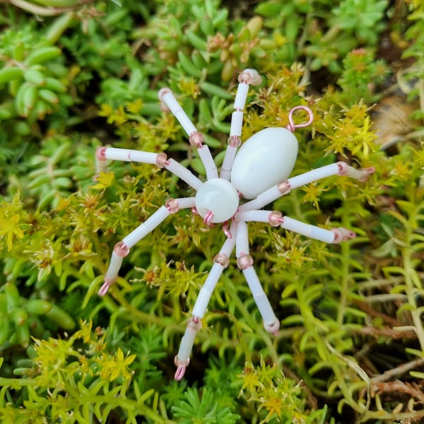 Hanging Glass Beaded Spider Decor