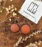 Handmade Ceramic Earrings: Bright Orange Glazed Clay, Hypoallergenic Hooks, Eart - Image 7