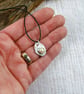Rustic Silver and Pearl Necklace or Wrap Bracelet on Waxed Cord - Image 4