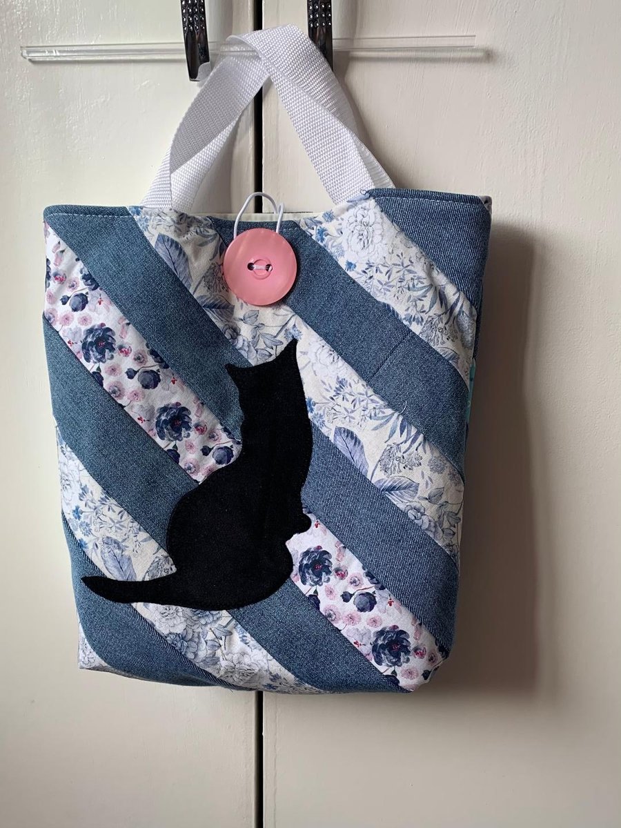 cat striped Tote bag