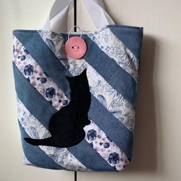 cat striped Tote bag