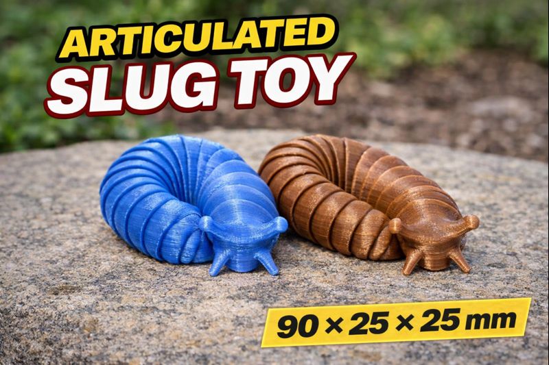 Articulated Slug Toy - 90 - 25 - 25mm