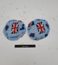 Hand warmers, heat pads rice filled in blue Queens fabric.   - Image 2