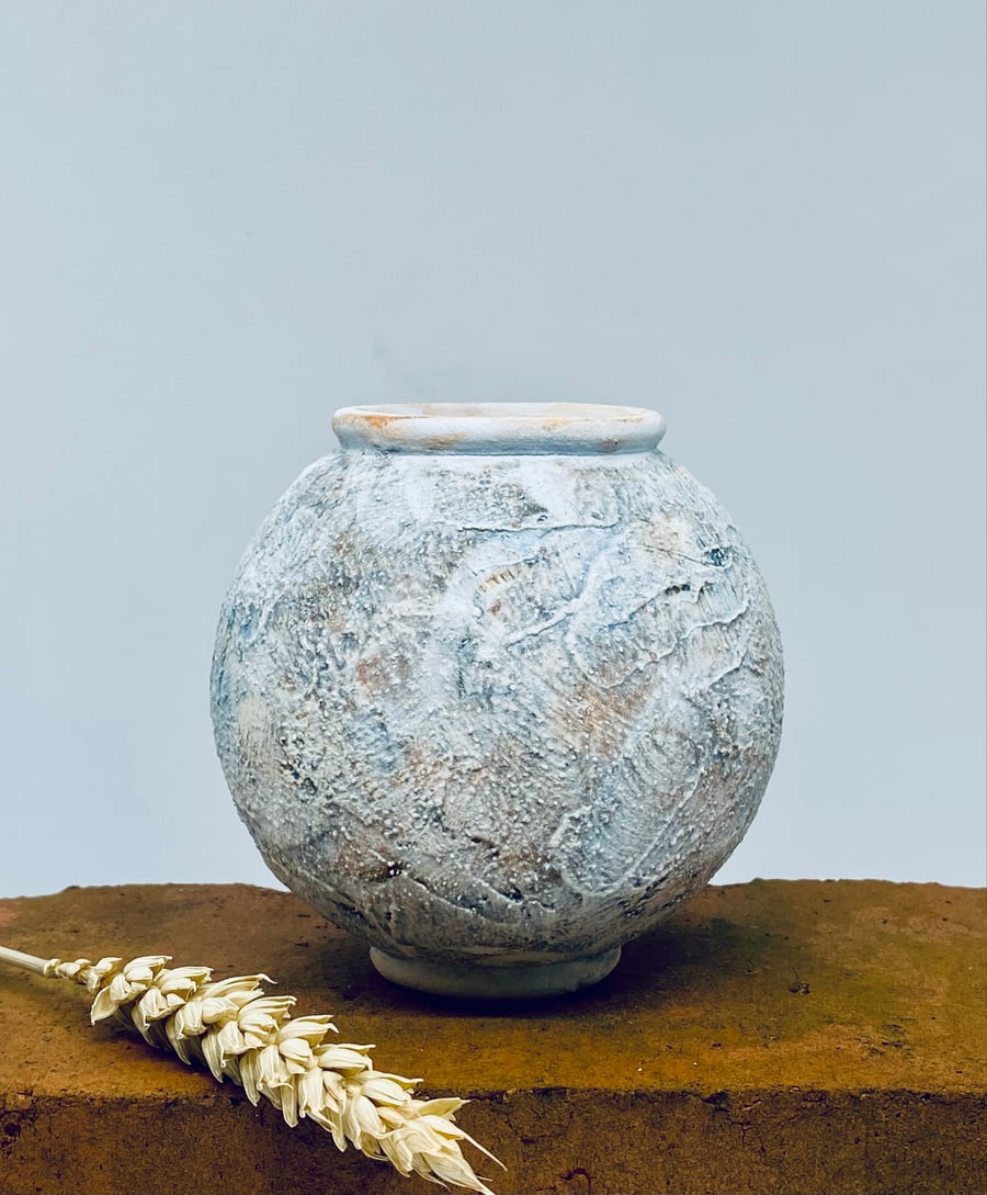 Small textured moon jar