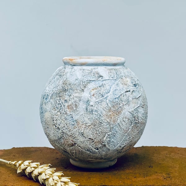 Small textured moon jar