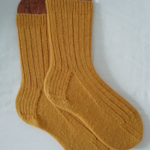 Hand knitted socks, SMALL size 4-5 - ALPACA WOOL BLEND