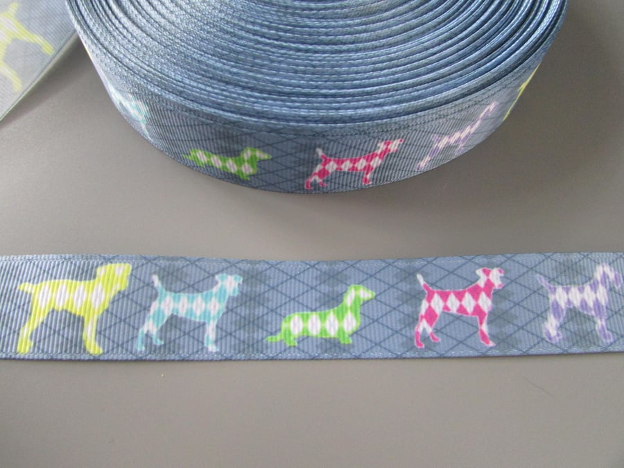 Diamond Dog Grosgrain Ribbon x 1 metre