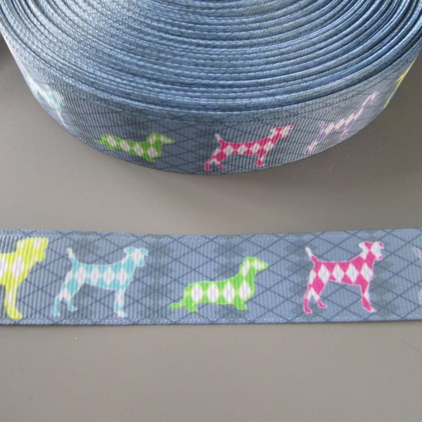 Diamond Dog Grosgrain Ribbon x 1 metre