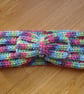 Set Of Cross Over Scarf And Turban Headband In Multi Colour Aran Yarn (R867) - Image 3