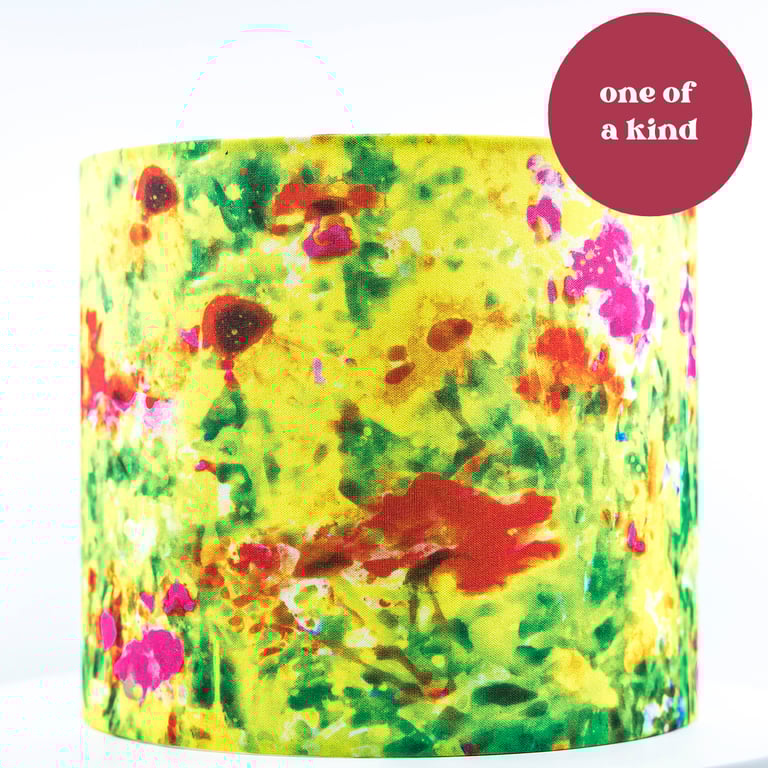 round table lamp lampshade summer wildflowers meadow flowers gift for gardener 