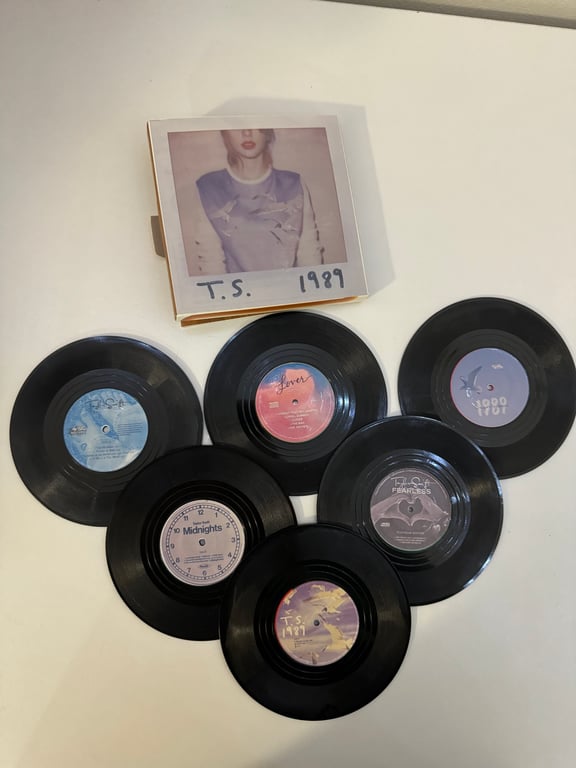 Taylor swift inspired record coasters 