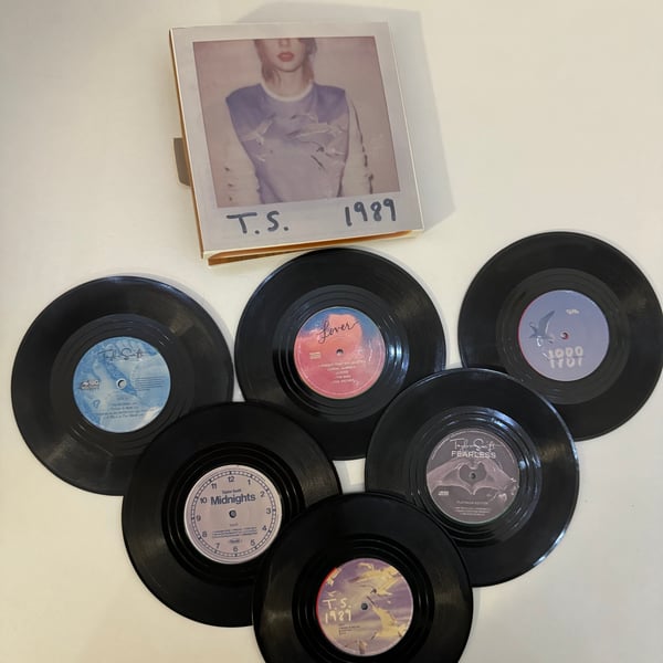 Taylor swift inspired record coasters 