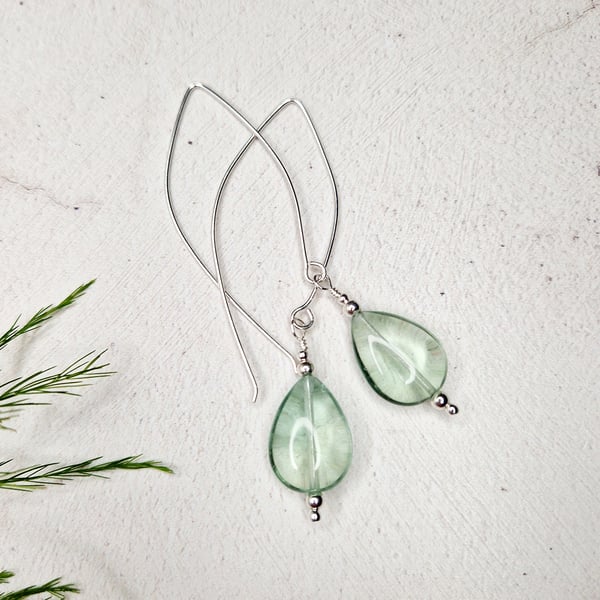 Fluorite Pear Earrings