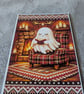 Cosy reading sheet ghost knitted design A4 photo print 