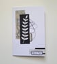 Mixed Media Art Greeting Card - Botanical Silhouette and Thread Panel - Image 7