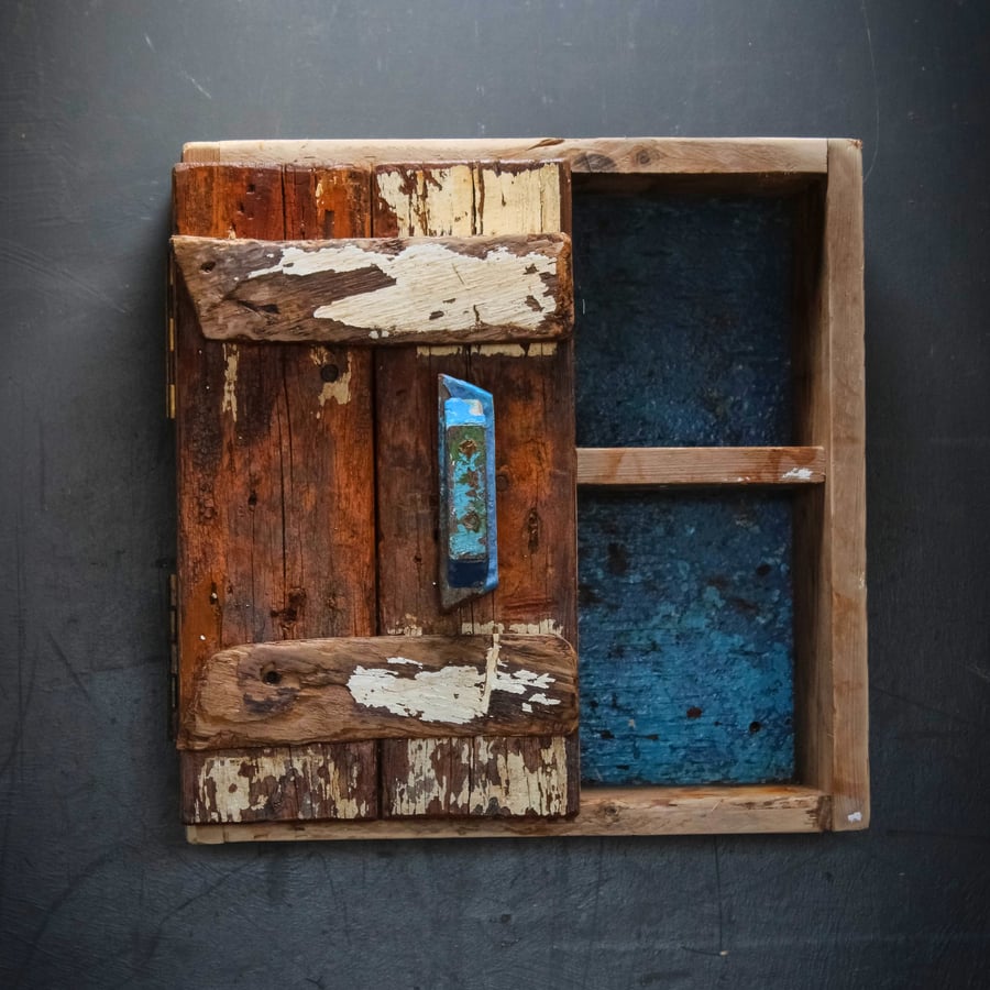  Driftwood Cupboard Cabinet,Drift wood ,Nautical Bathroom, Colourfull Beach hut 