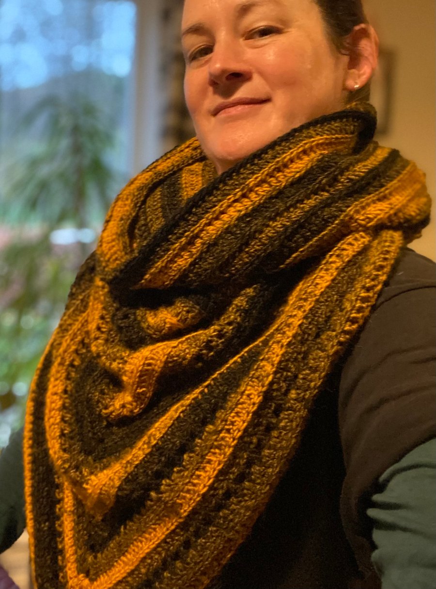 Wild Oleander Crochet Hooded Scarf - Colonel Mustard’s Candlestick