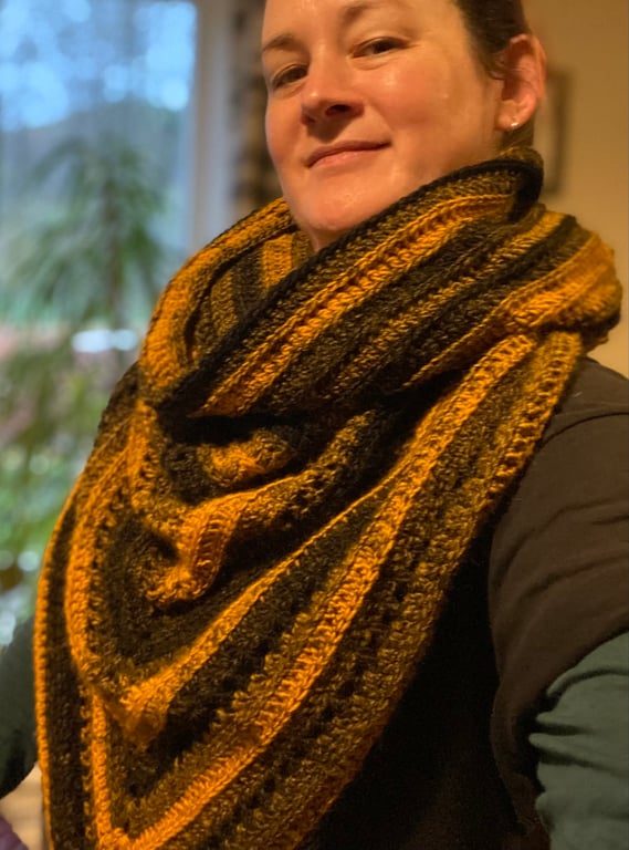 Wild Oleander Crochet Hooded Scarf - Colonel Mustard’s Candlestick