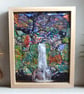 Textile landscape - needlework - Scotland - framed - Glen Isla - Image 3