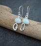 Amazonite and molten silver dangle drop earrings, arc jewellery
