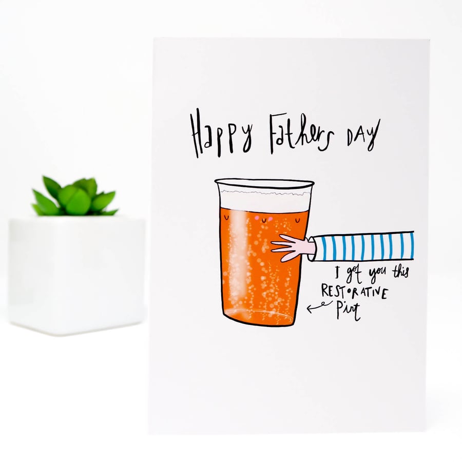 Restorative pint Fathers Day card