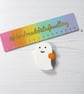 Cute ghost with Pumpkin magnetic needle minder, polymer clay - Image 2