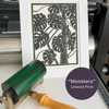 Monstera - Cheese Plant Lino Print (BLACK)