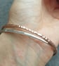 Silver and copper bangle set, Interlocking bangles, Set of two - Image 7