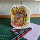 Handmade 3D Hare Silhouette Card
