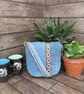 Upcycled Coffee Sack - Mini Shoulder Bag - Denim with Braid - Image 1