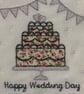 Embroidered Wedding Cake Card: Textile Congratulations Card - Image 6