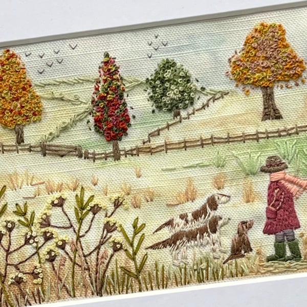 Treat Time Dog Walk Hand embroidery kit