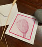 Original gelli printed tulip greetings card