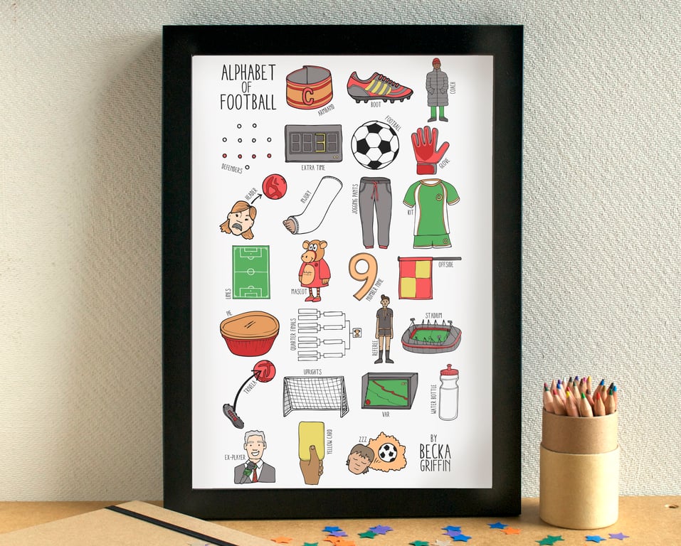 Football Alphabet Art Print