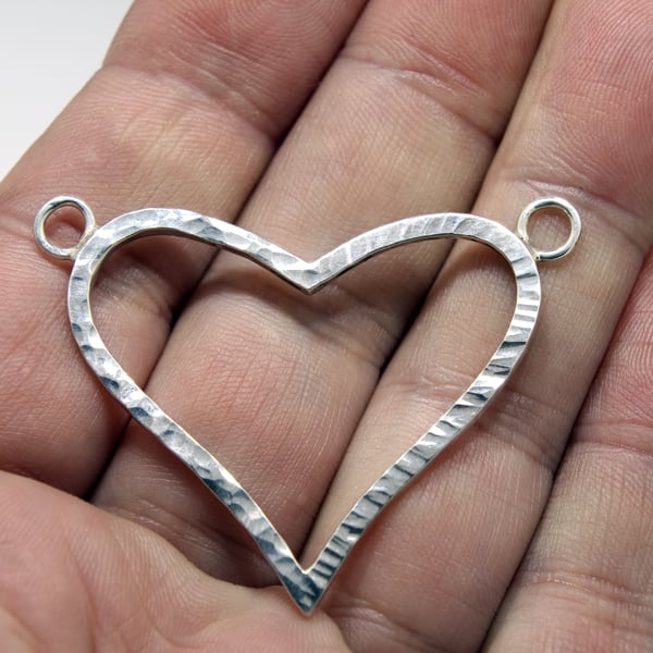 Textured Sterling Silver Heart Pendant