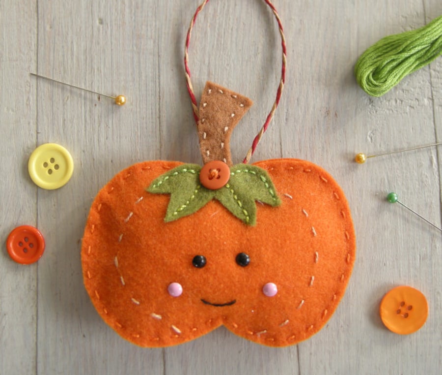 halloween decoration, Pumpkin decoration sewing kit, halloween craft kit