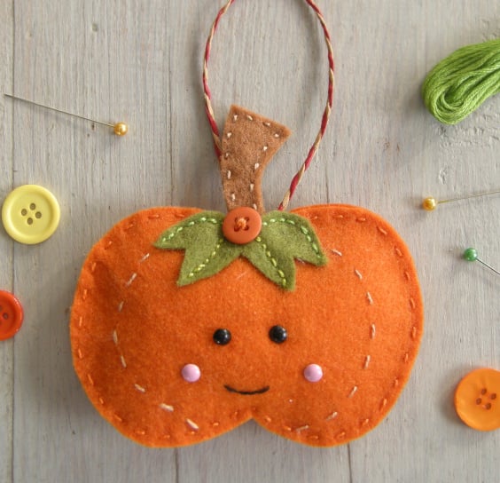 halloween decoration, Pumpkin decoration sewing kit, halloween craft kit