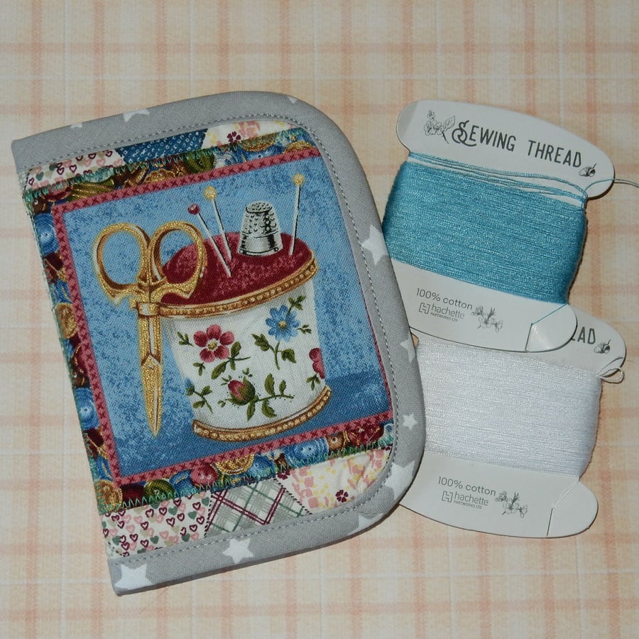 Needle case - Pin cushion, thimble and scissors
