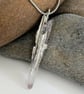 Sterling Silver and Natural Pink Kunzite Pendant on 20 Inch Necklace - Image 1