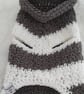 Grey and white chunky striped dog sweater, jumper for small dog or puppy - Image 3