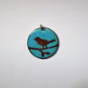 Bird pendant in enamelled copper 116