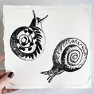 Snails Drypoint Print