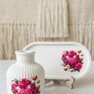 Handcrafted Eco Resin Teacher Gift Set Ribbed Vase and Trinket Tray Teacher Appr