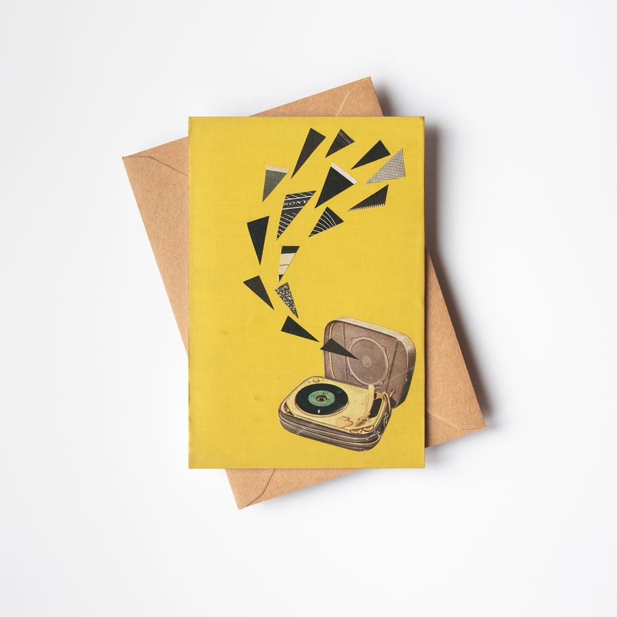 Record Player Greeting Card - Sounds